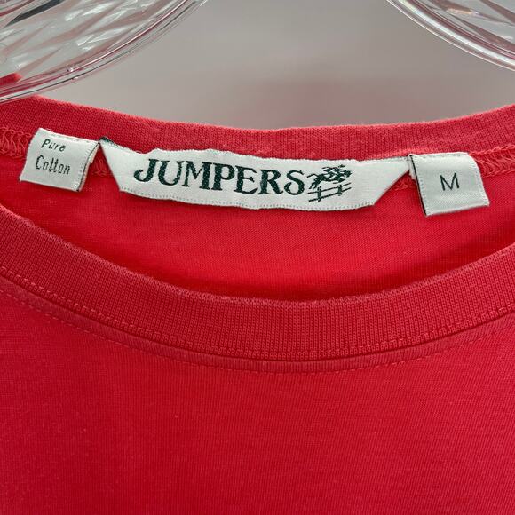 JUMPERS Coral White Zebra Crossing Graphic Short Sleeve T-Shirt Top M - Picture 6 of 10